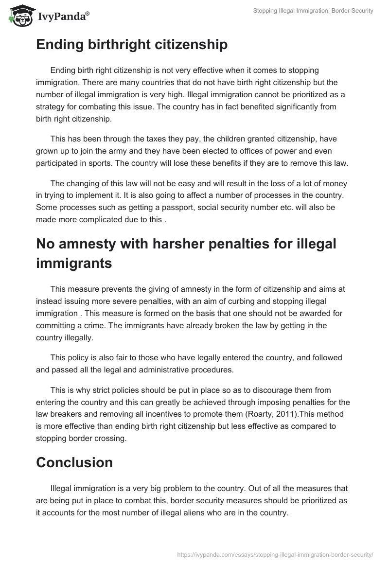 Stopping Illegal Immigration: Border Security. Page 4