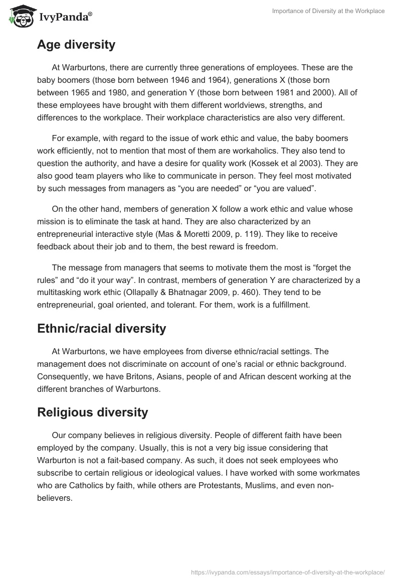Importance of Diversity at the Workplace. Page 5