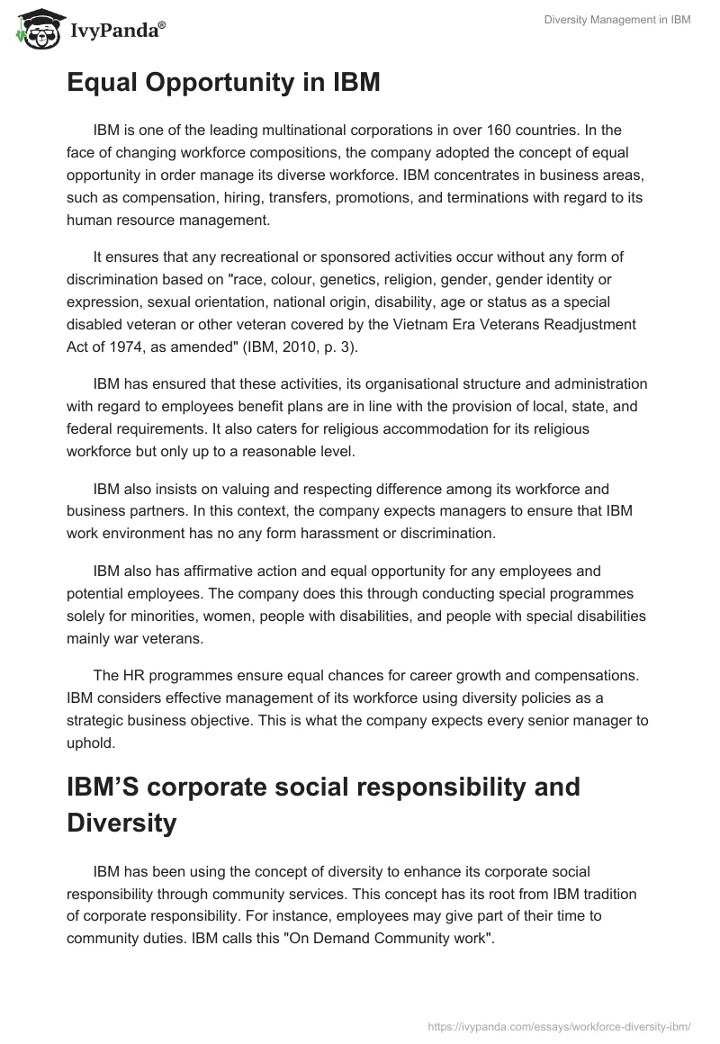 Diversity Management in IBM. Page 4