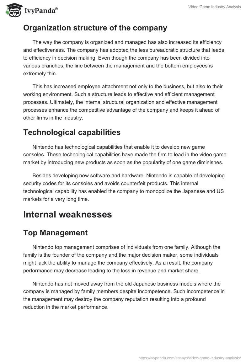 Video Game Industry Analysis. Page 4