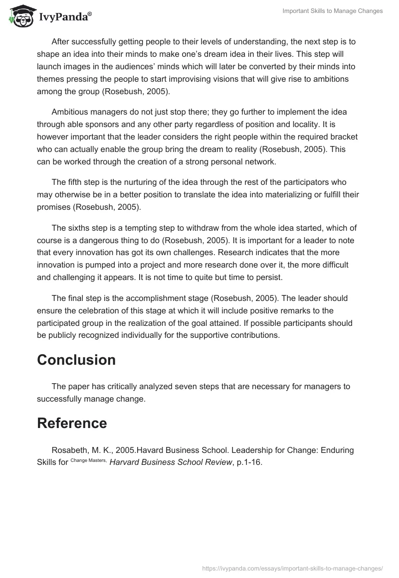 Important Skills to Manage Changes. Page 2