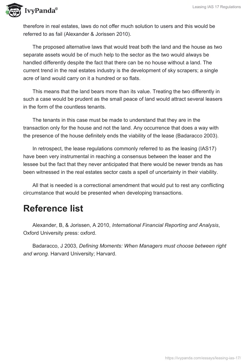 Leasing IAS 17 Regulations. Page 2