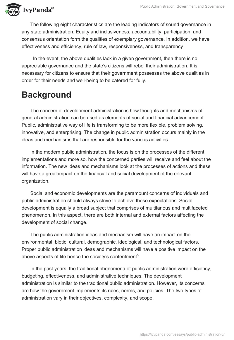 Public Administration: Government and Governance. Page 3
