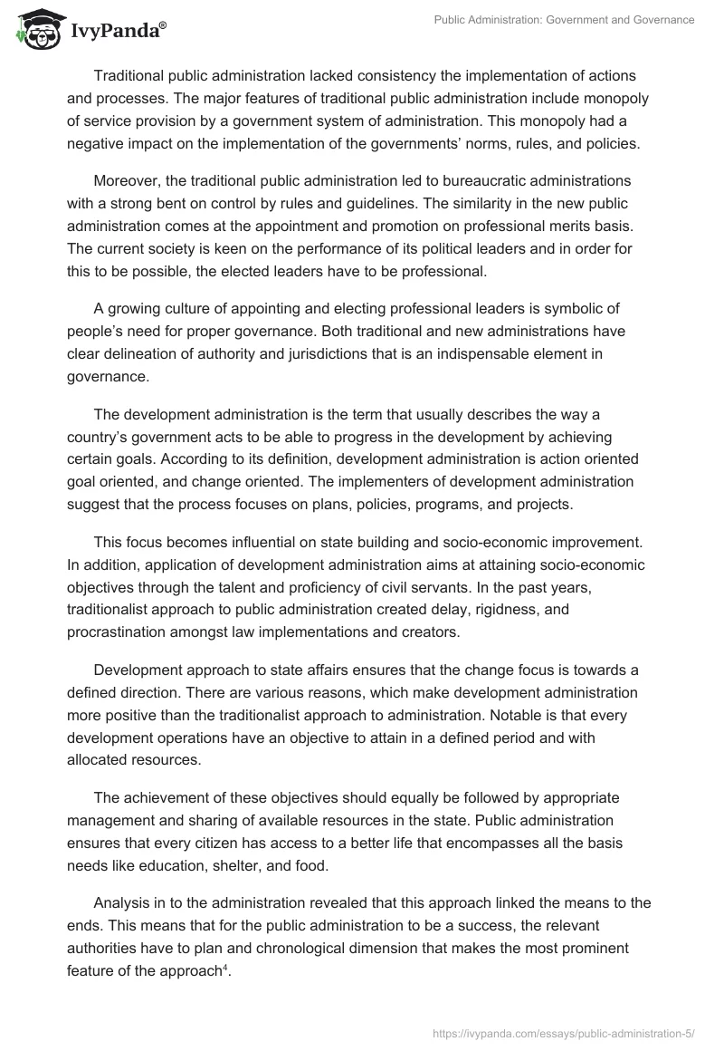 Public Administration: Government and Governance. Page 4