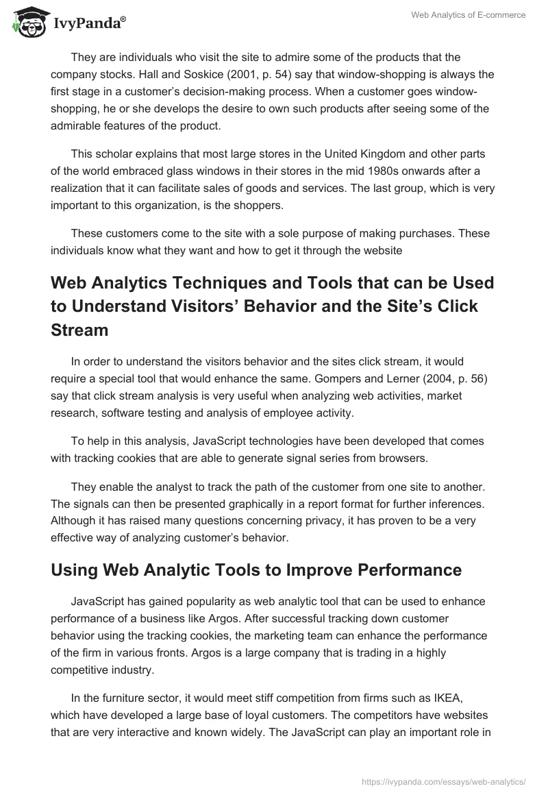 Web Analytics of E-Commerce. Page 5