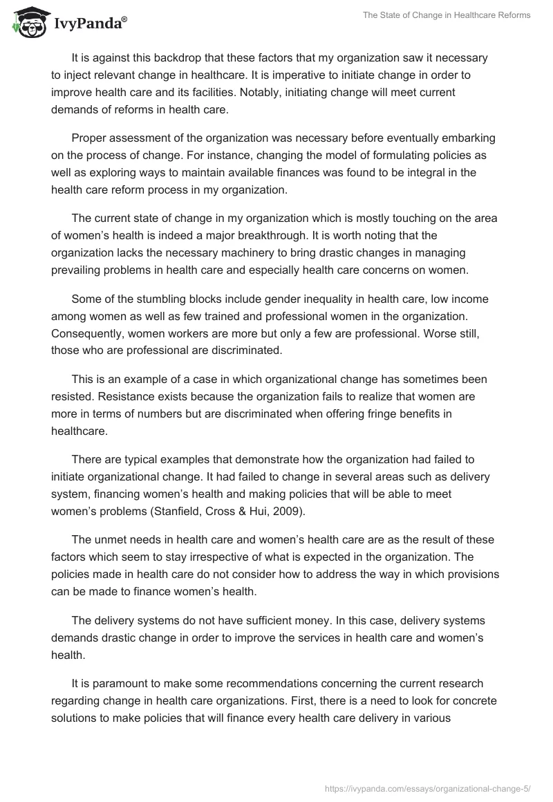 The State of Change in Healthcare Reforms. Page 2