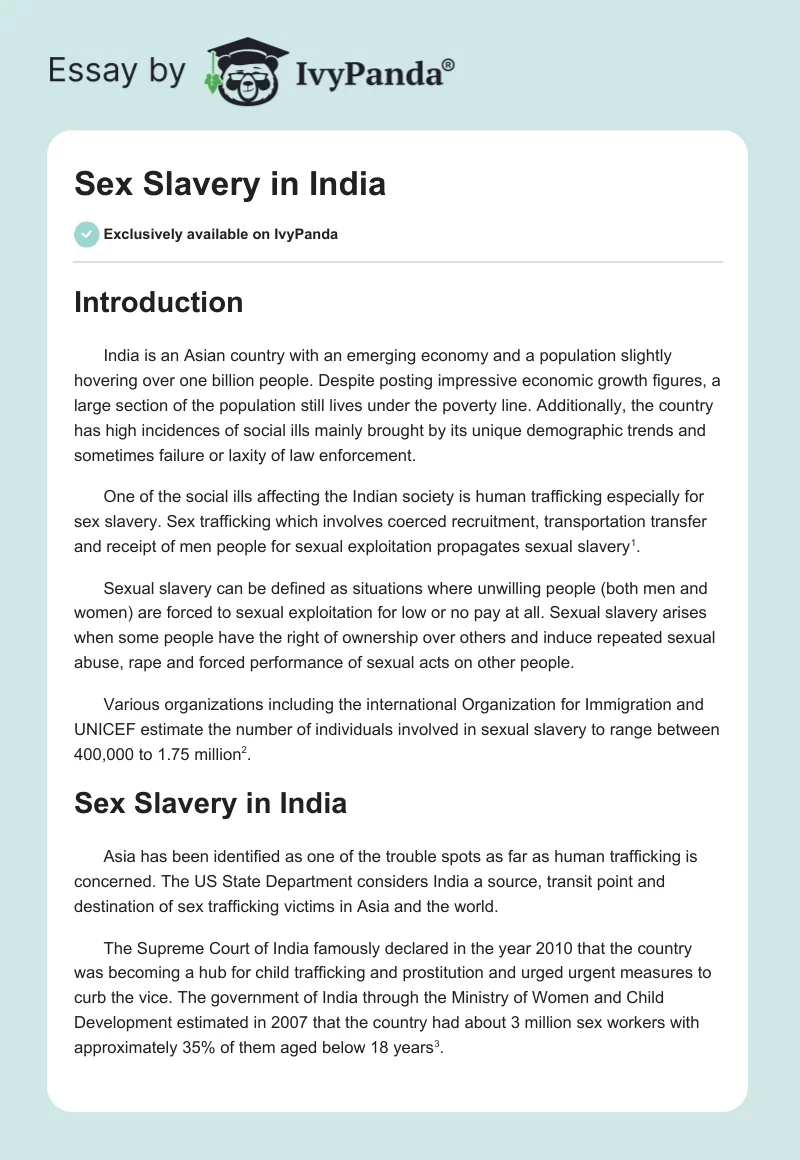 Sex Slavery in India. Page 1