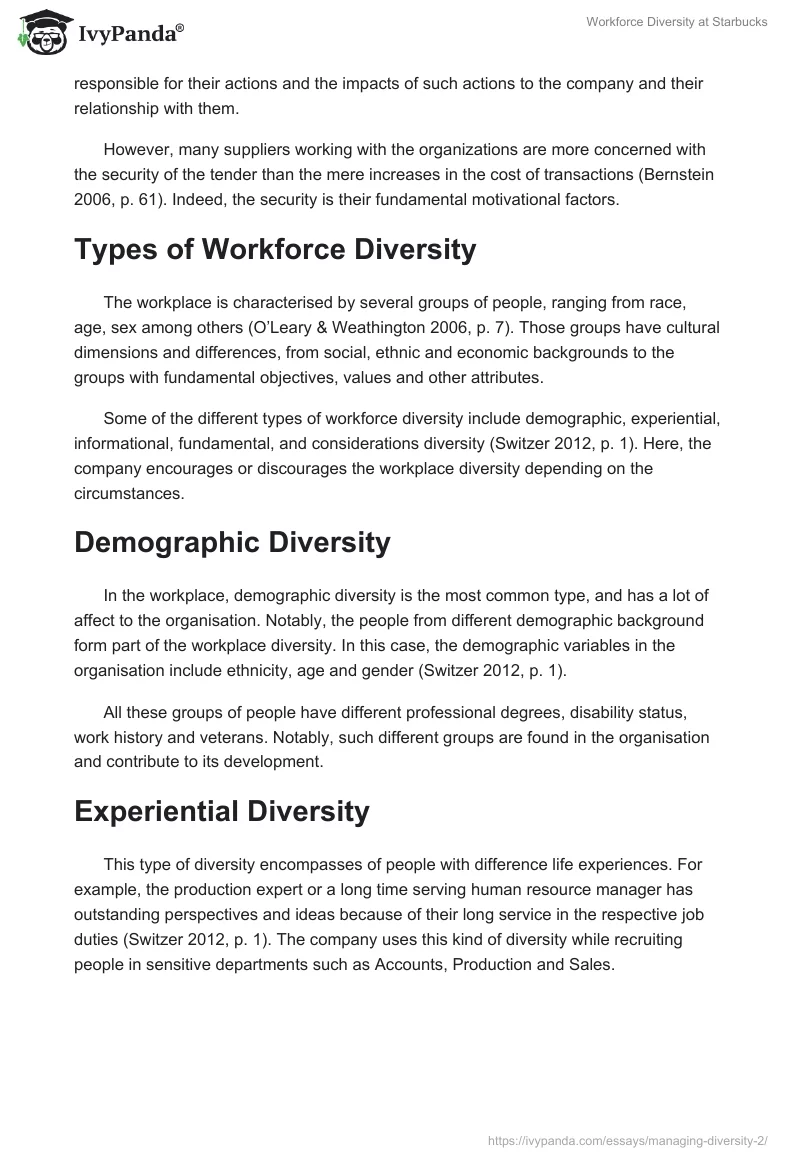Workforce Diversity at Starbucks. Page 4