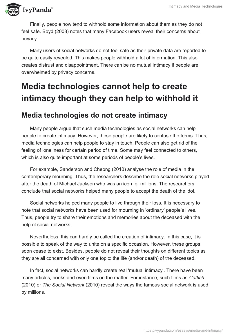 Intimacy and Media Technologies. Page 3