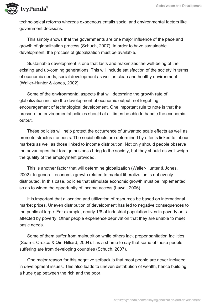 Globalization and Development. Page 2
