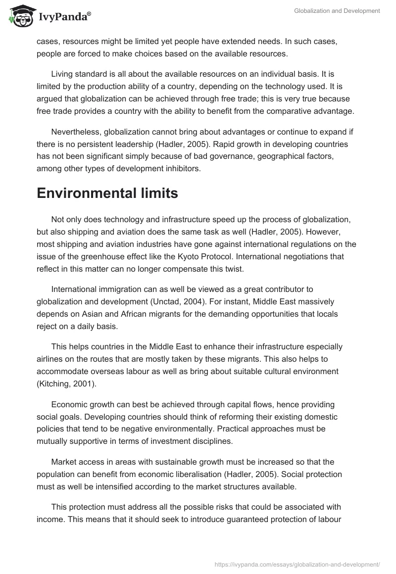Globalization and Development. Page 5