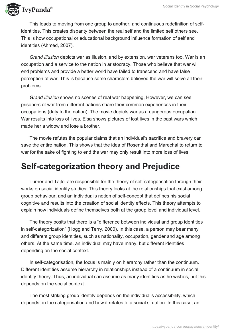Social Identity in Social Psychology. Page 4