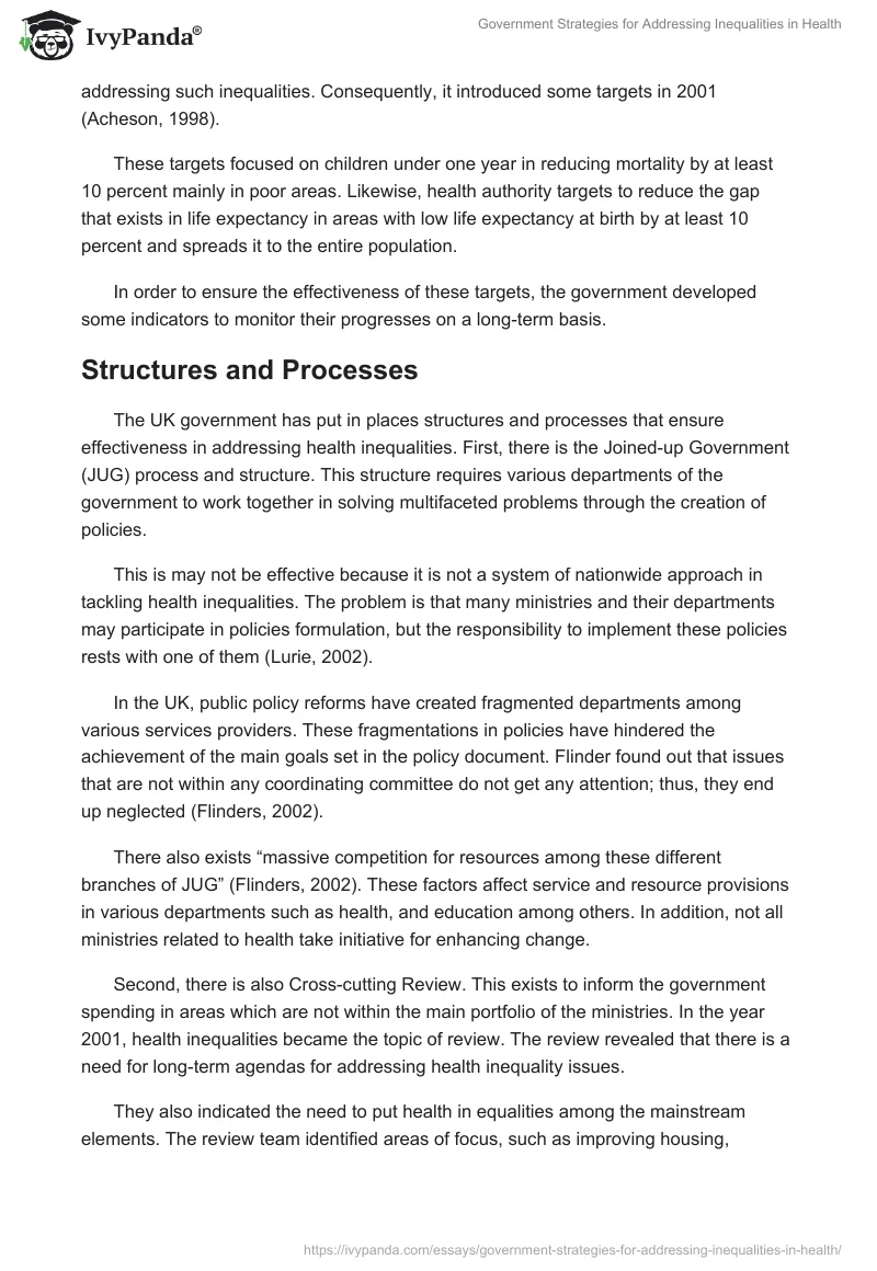 Government Strategies for Addressing Inequalities in Health. Page 3