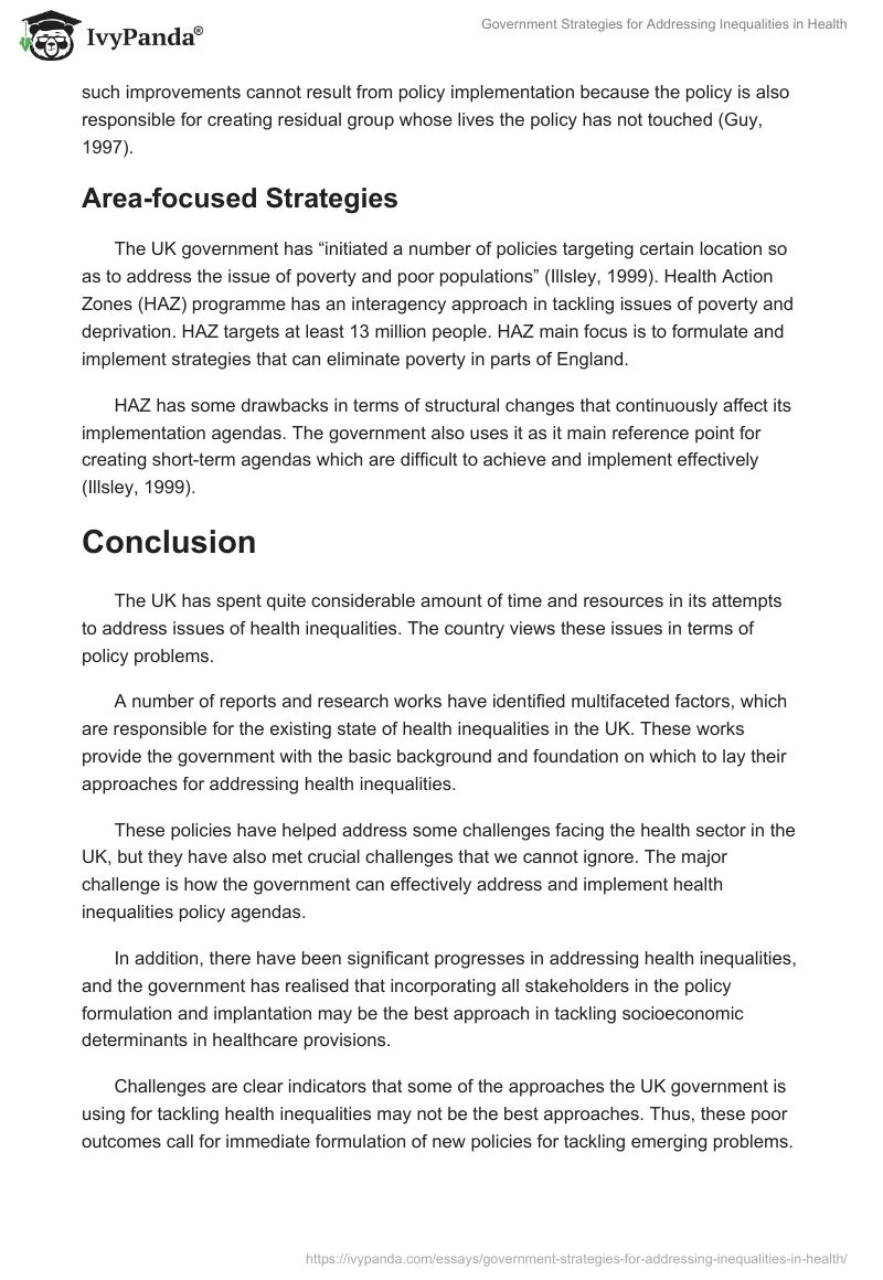 Government Strategies for Addressing Inequalities in Health. Page 5