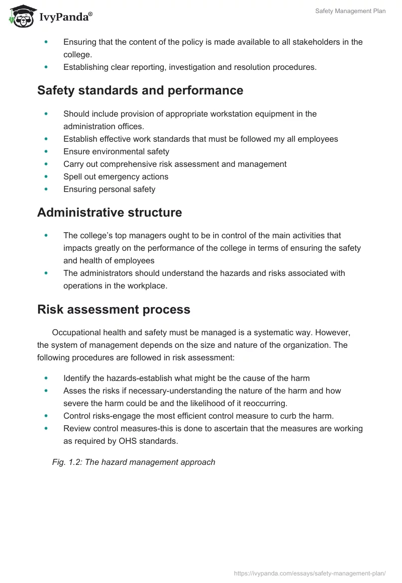 Safety Management Plan. Page 4