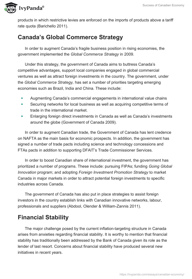 Success of Canadian Economy. Page 3