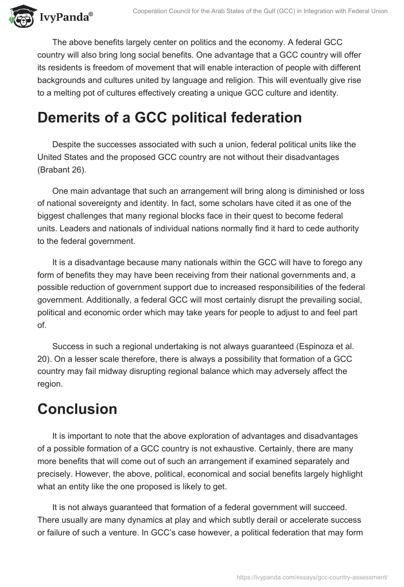 Cooperation Council for the Arab States of the Gulf (GCC) in Integration with Federal Union. Page 3