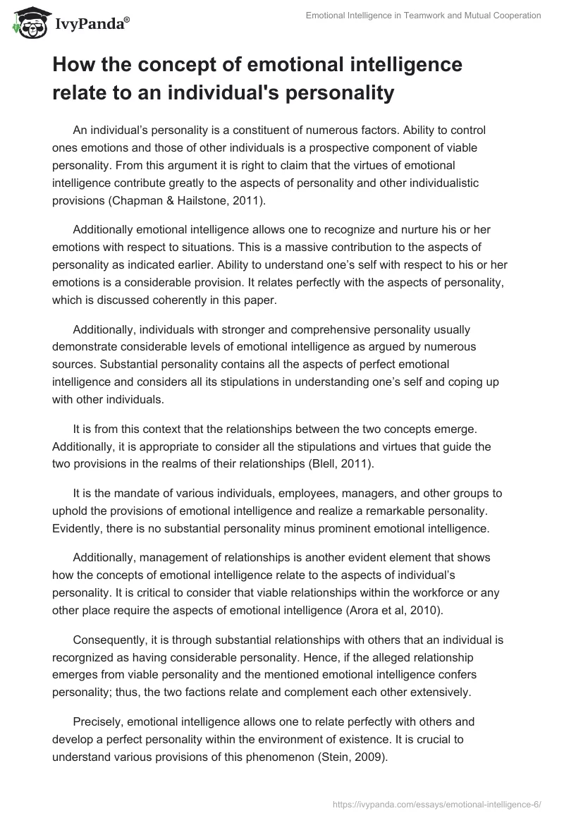 Emotional Intelligence in Teamwork and Mutual Cooperation. Page 2