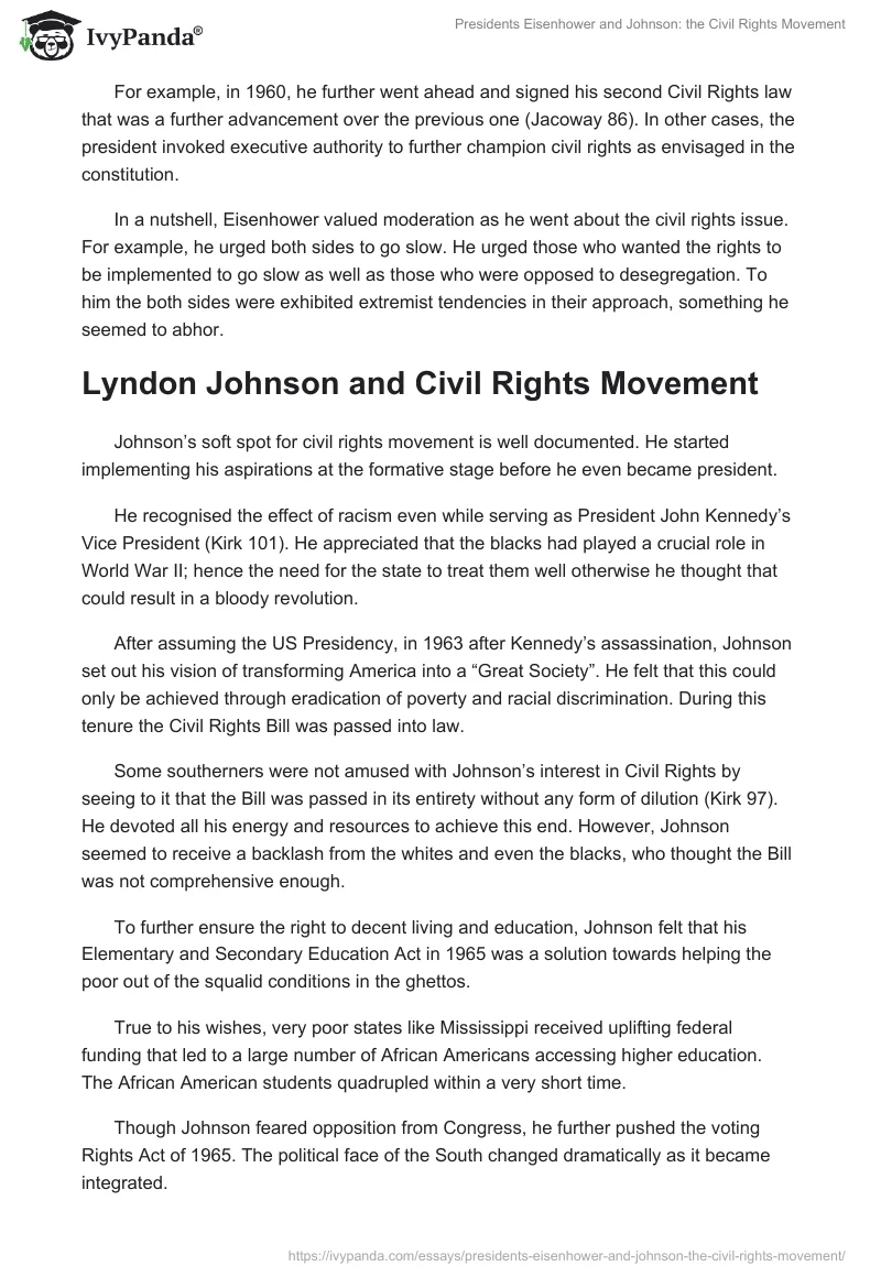 Presidents Eisenhower and Johnson: the Civil Rights Movement. Page 4