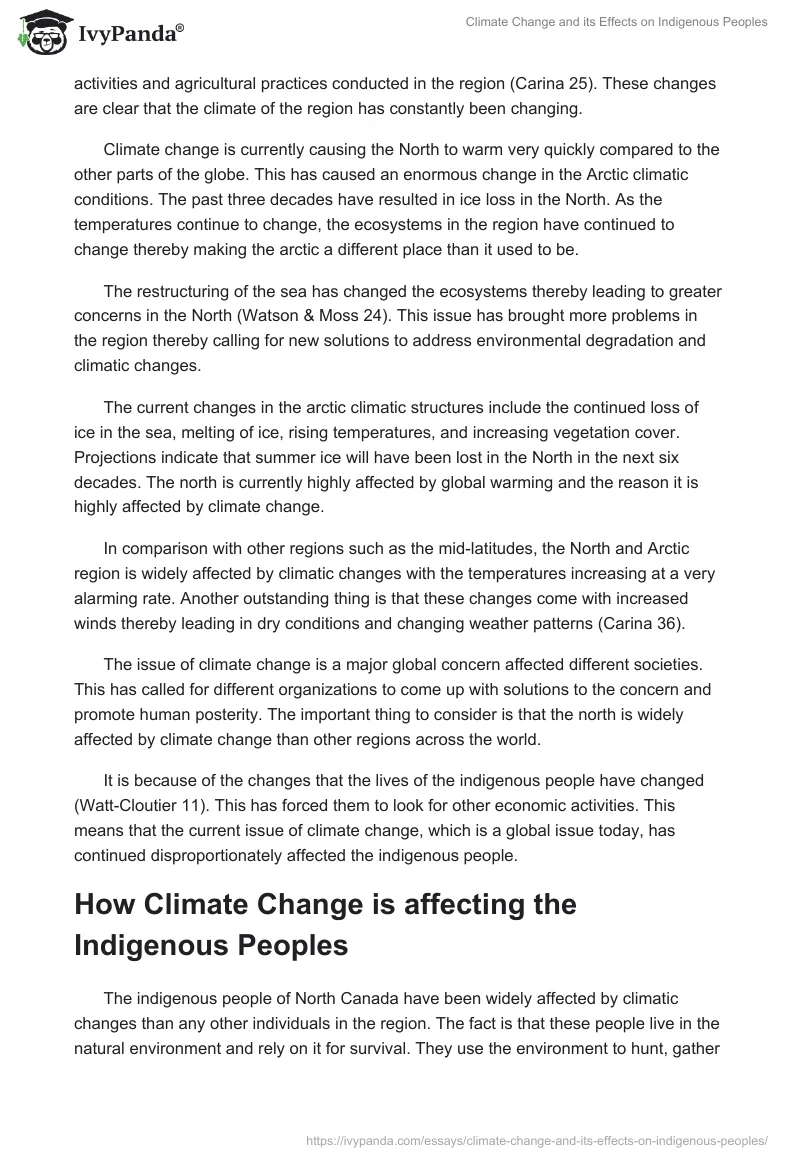 Climate Change and Its Effects on Indigenous Peoples. Page 2