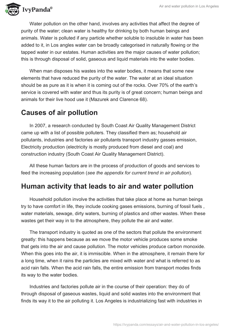Air and Water Pollution in Los Angeles. Page 2