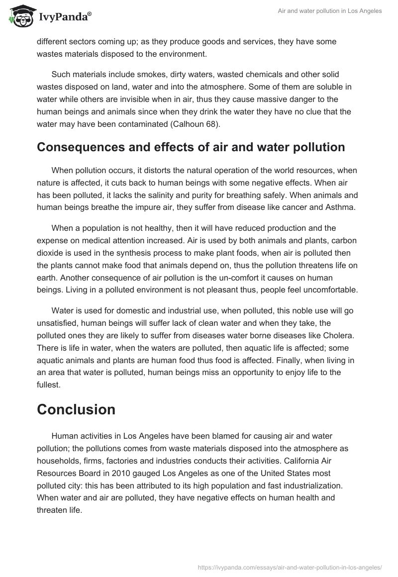 Air and Water Pollution in Los Angeles. Page 3