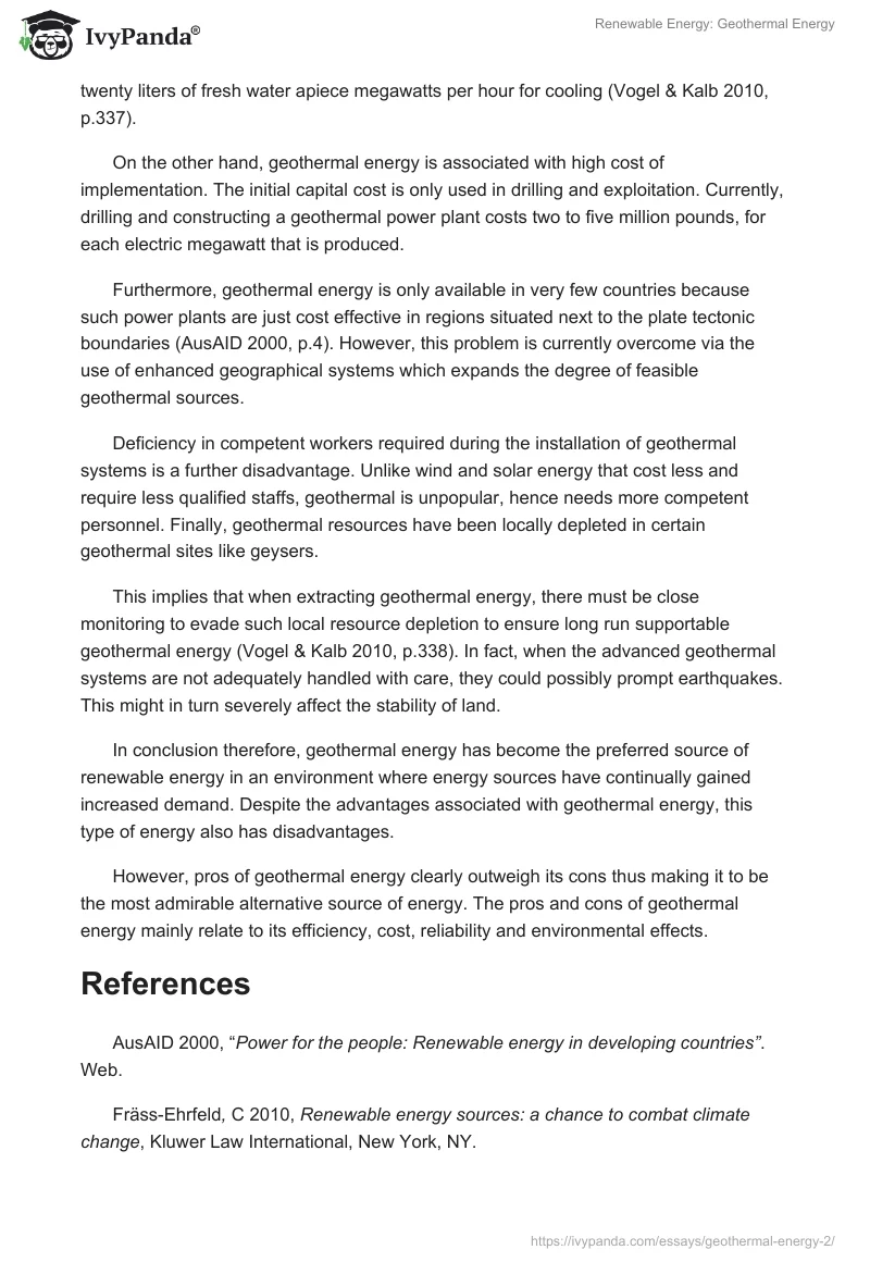 Renewable Energy: Geothermal Energy. Page 2