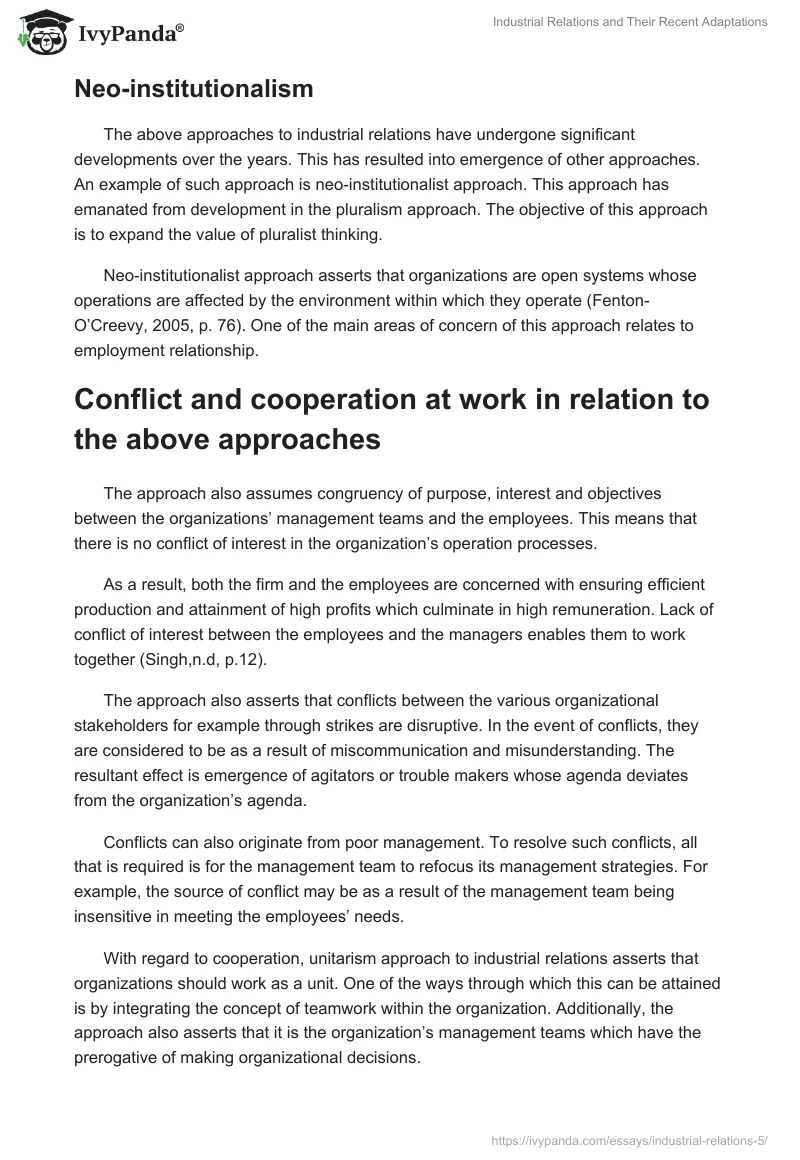 Industrial Relations and Their Recent Adaptations. Page 3