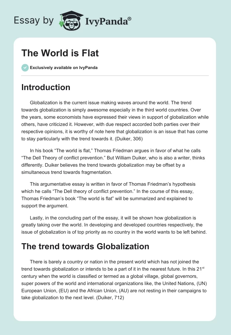 The World is Flat. Page 1