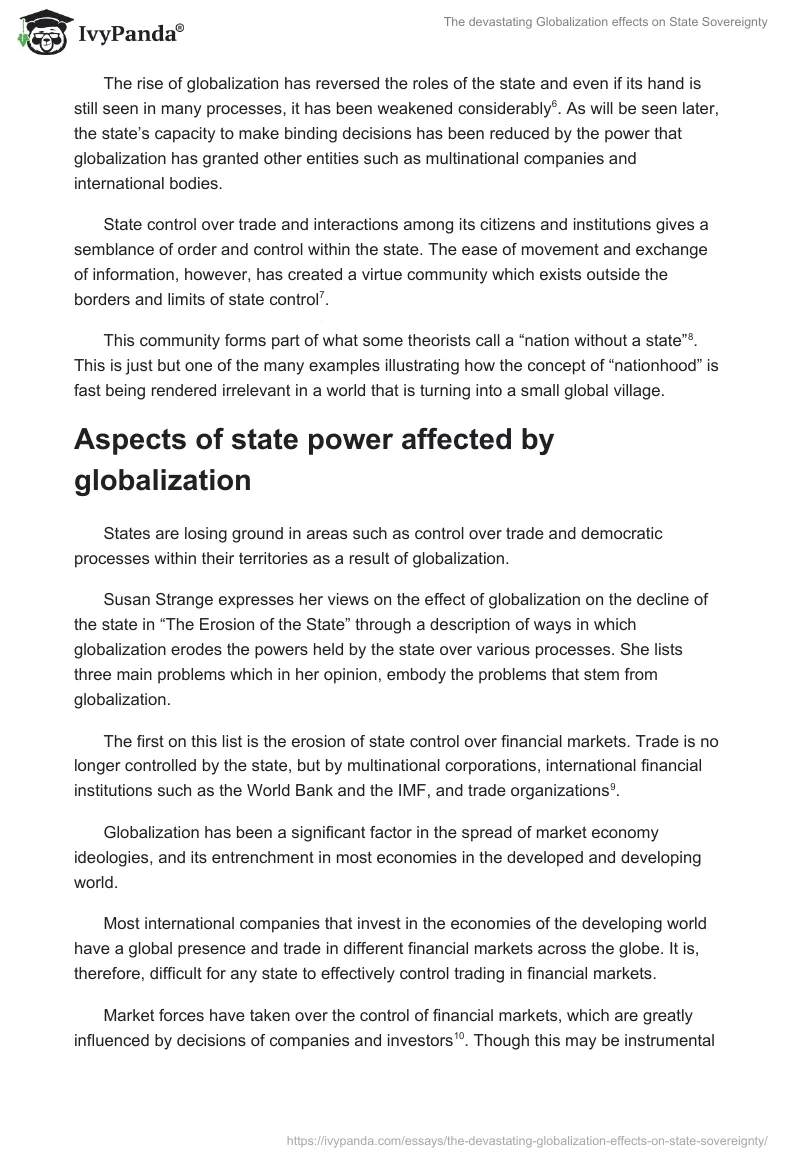 The devastating Globalization effects on State Sovereignty. Page 2
