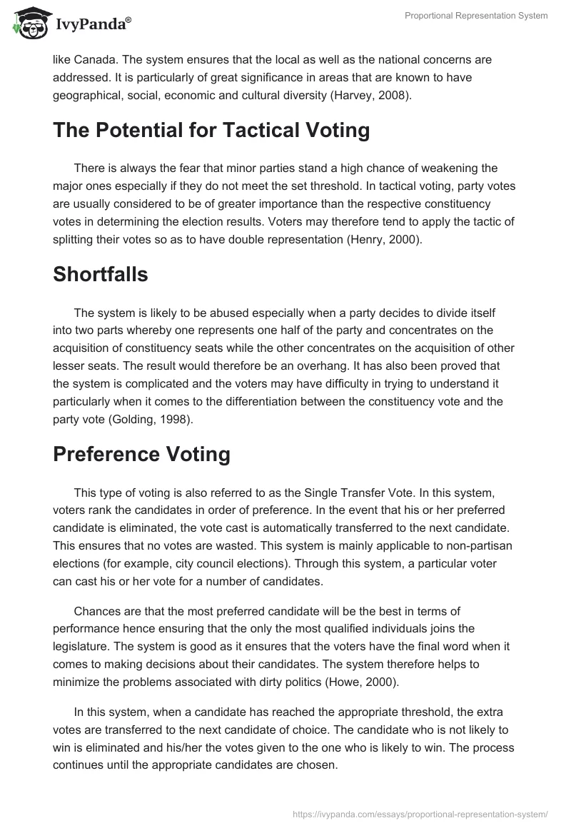 Proportional Representation System. Page 3