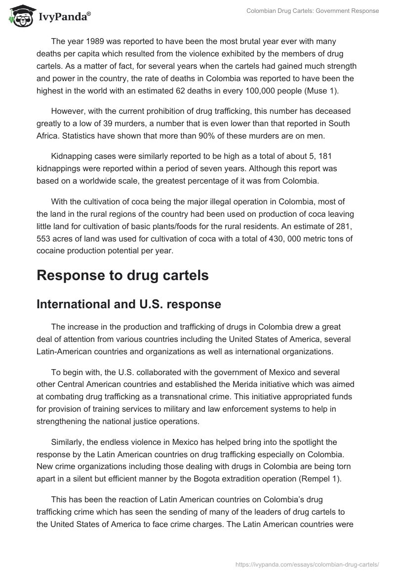 Colombian Drug Cartels: Government Response. Page 3
