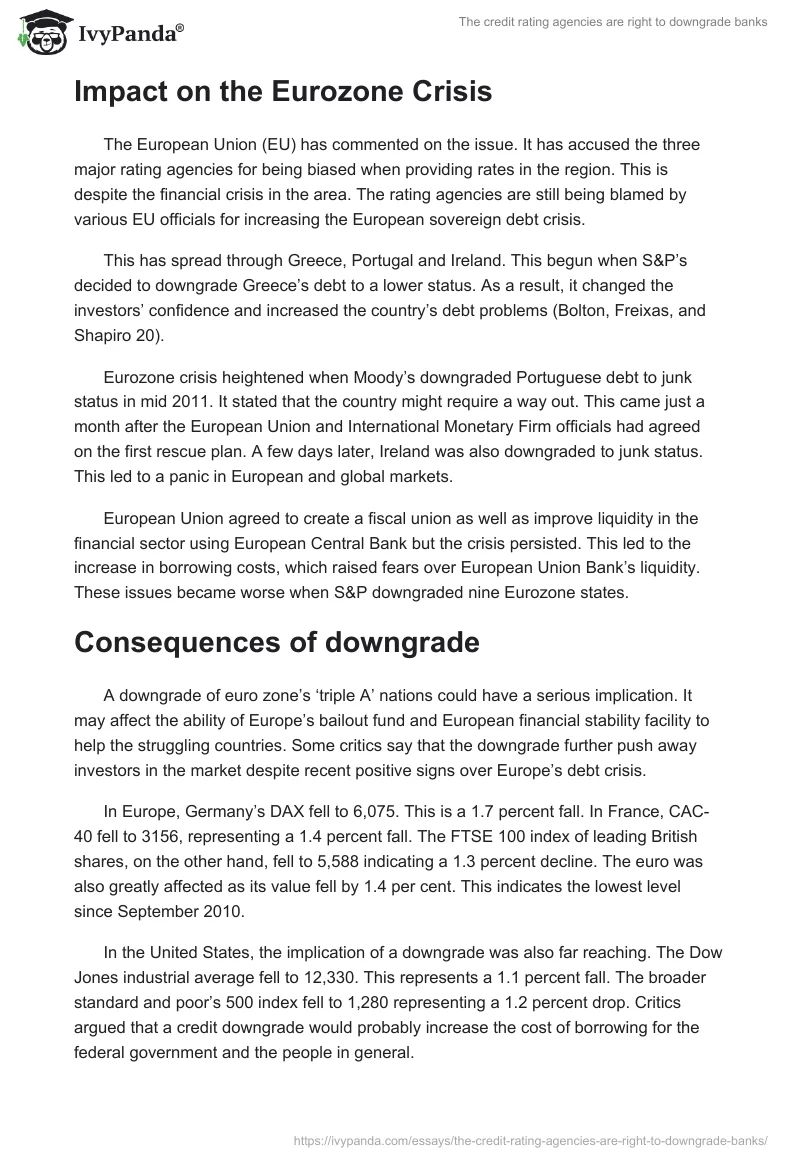 The Credit Rating Agencies Are Right to Downgrade Banks. Page 3