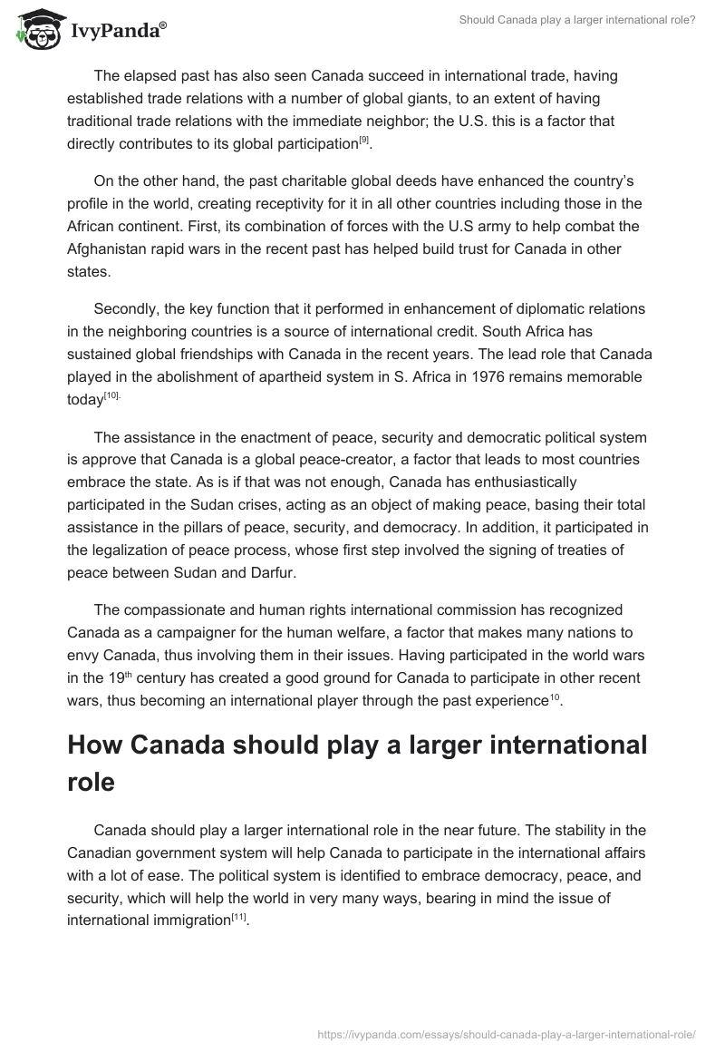 Should Canada play a larger international role?. Page 5