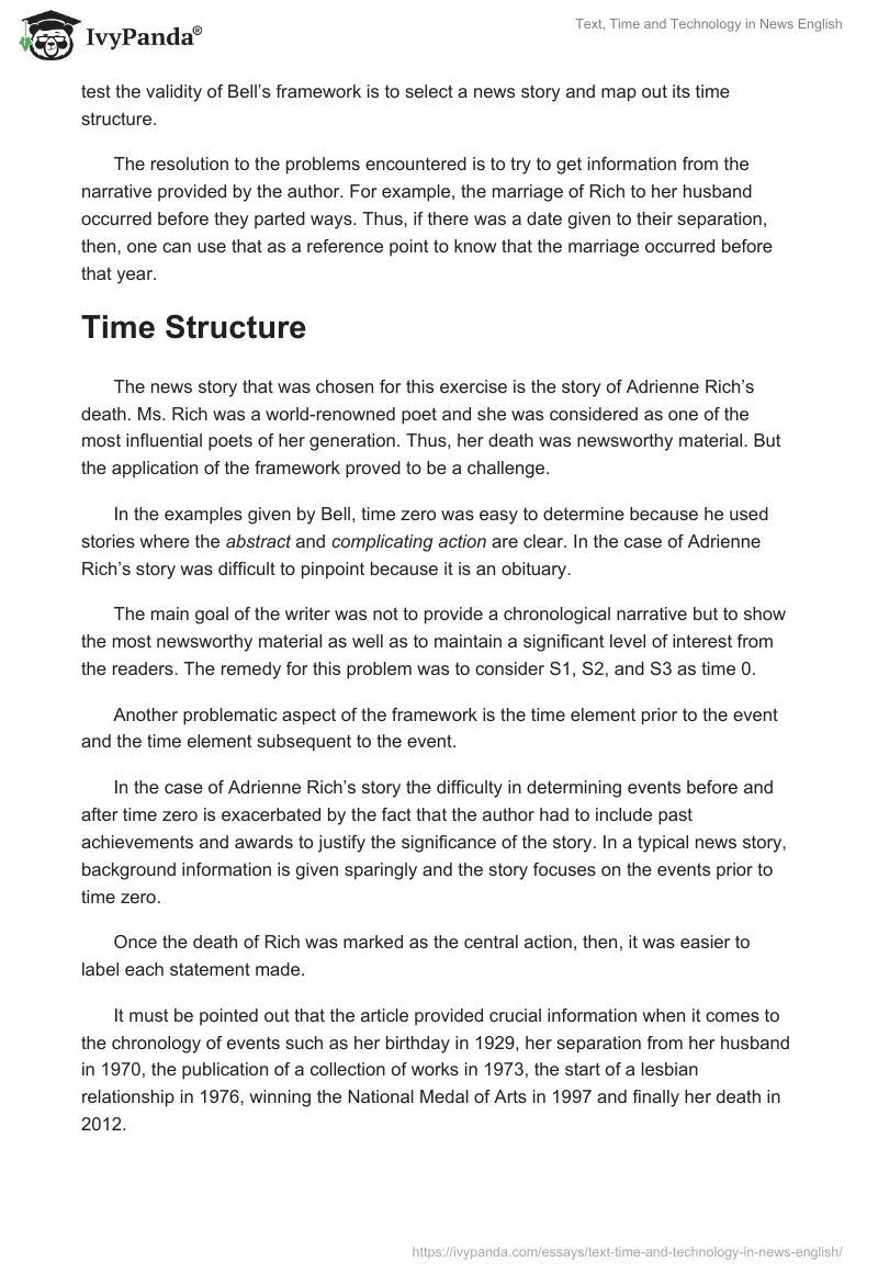 Text, Time and Technology in News English. Page 2