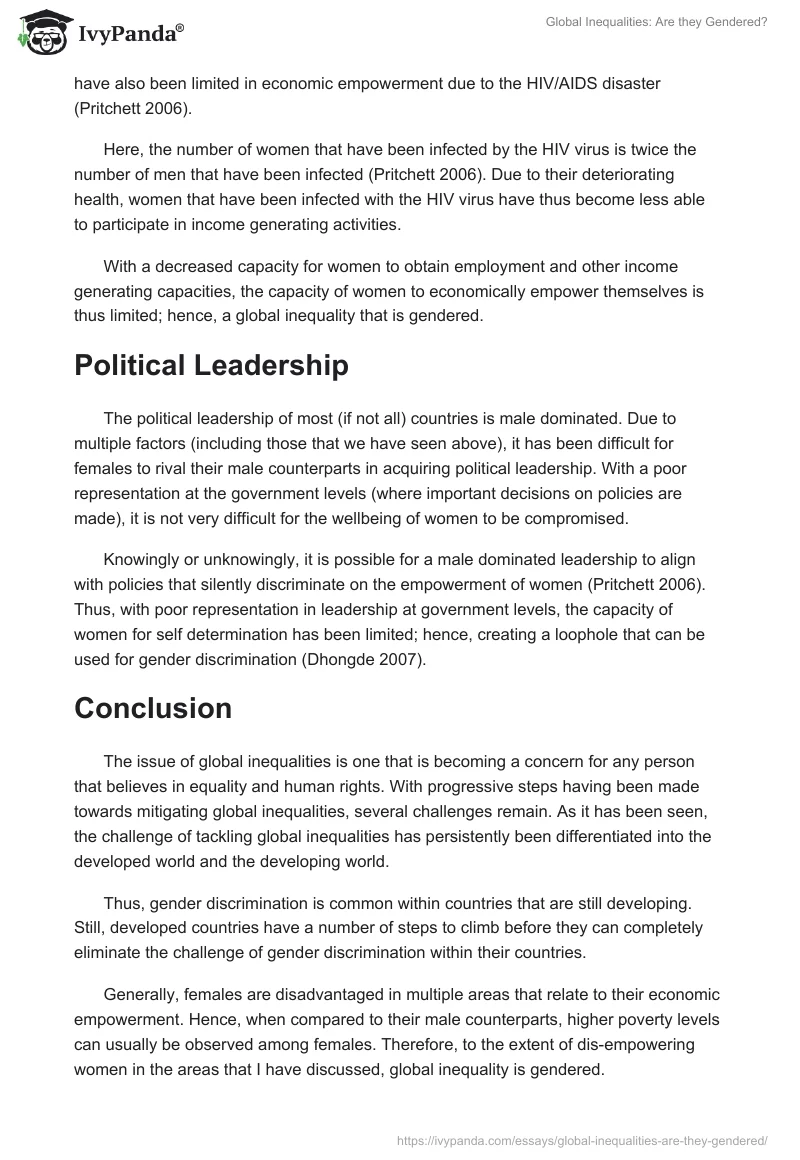 Global Inequalities: Are they Gendered?. Page 4