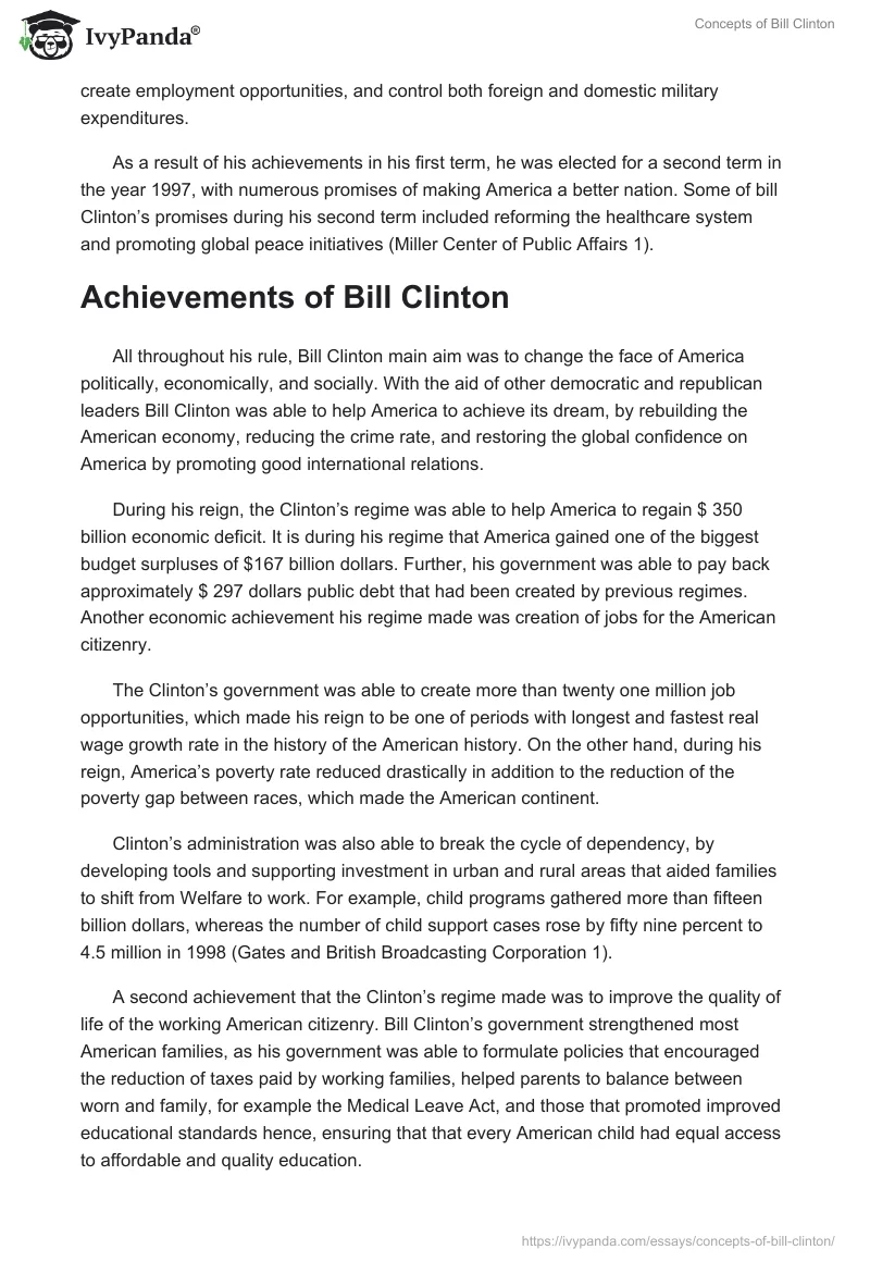 Concepts of Bill Clinton. Page 2