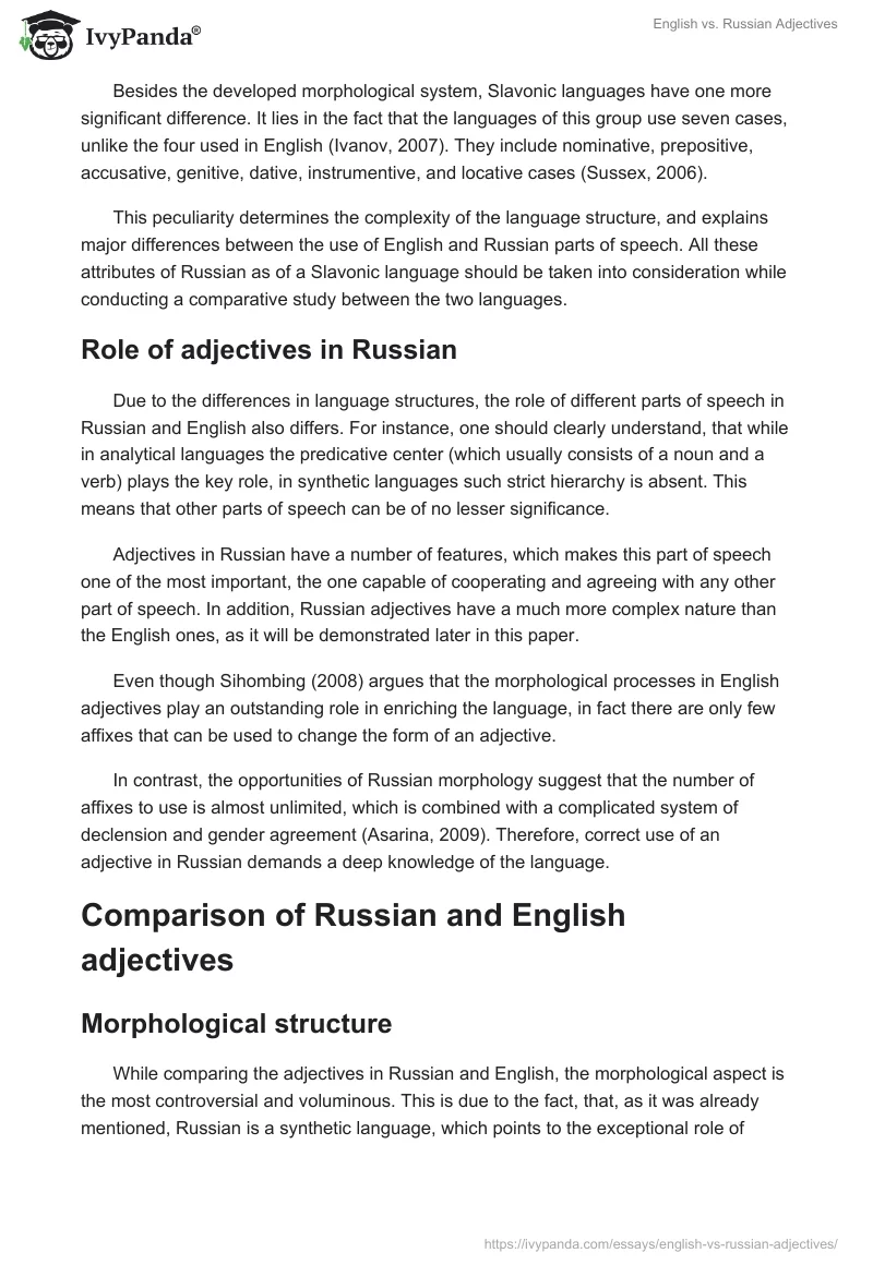 English vs. Russian Adjectives. Page 2