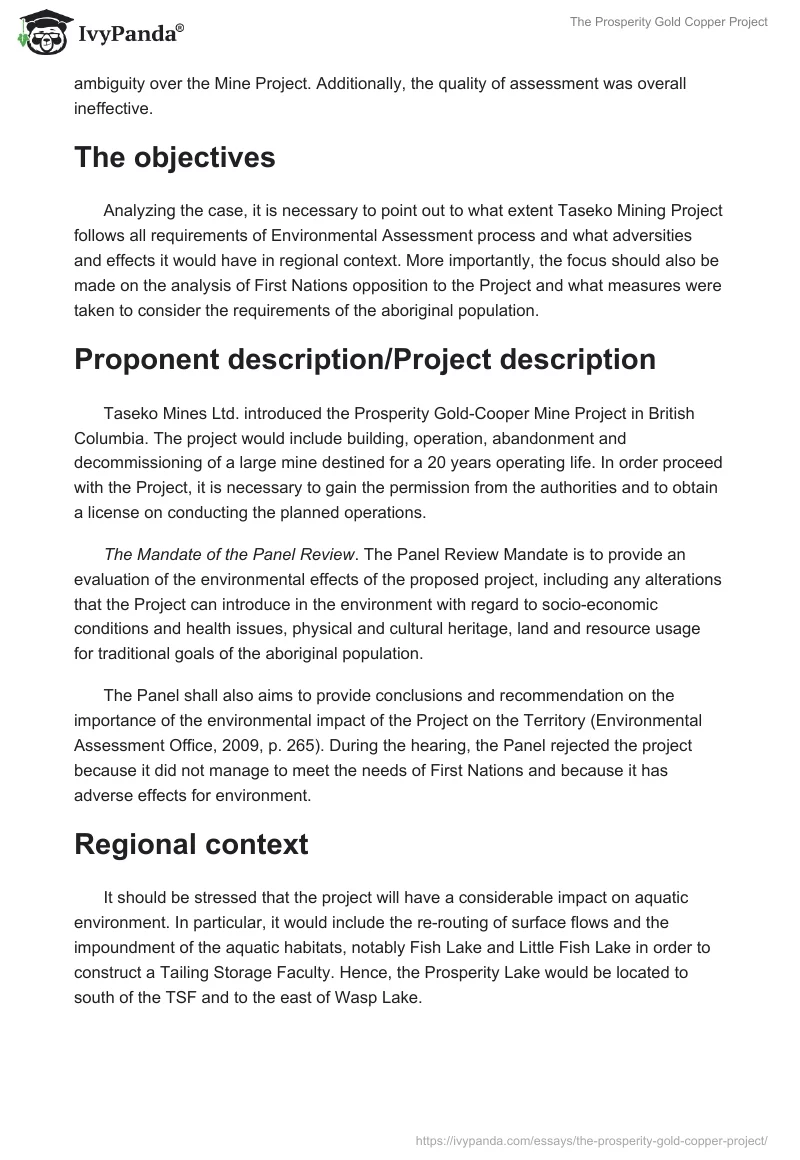 The Prosperity Gold Copper Project. Page 2