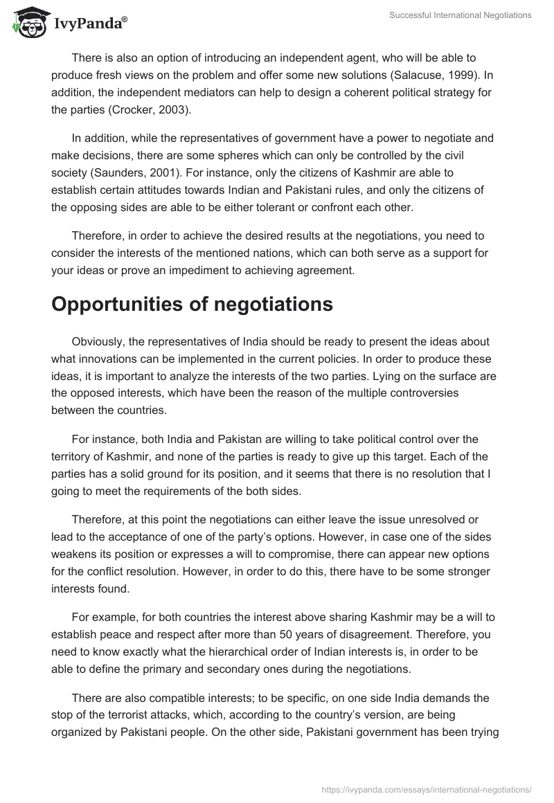 Successful International Negotiations. Page 2
