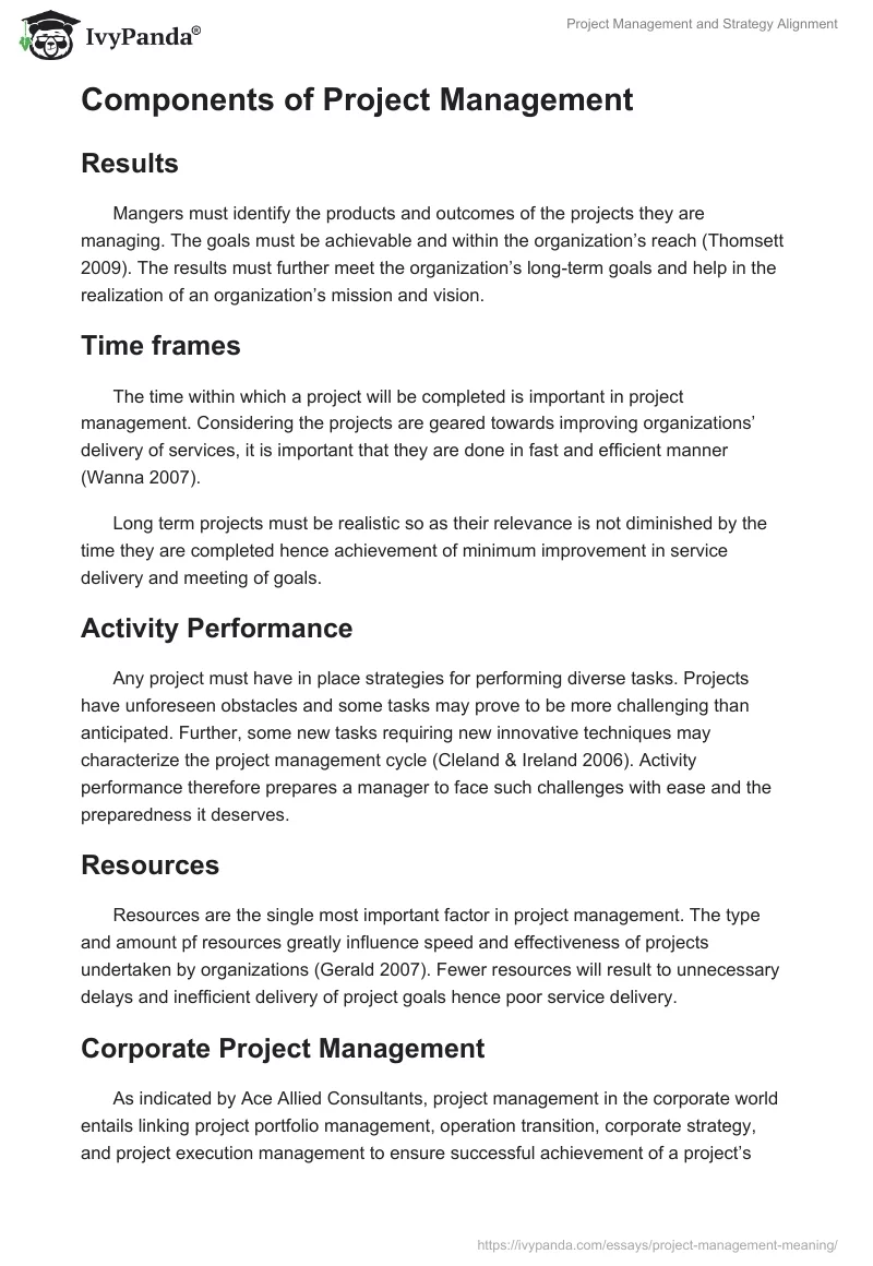 Project Management and Strategy Alignment. Page 2