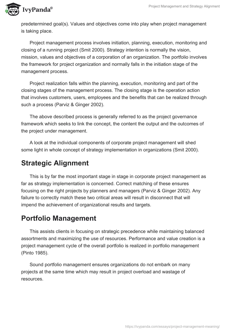 Project Management and Strategy Alignment. Page 3