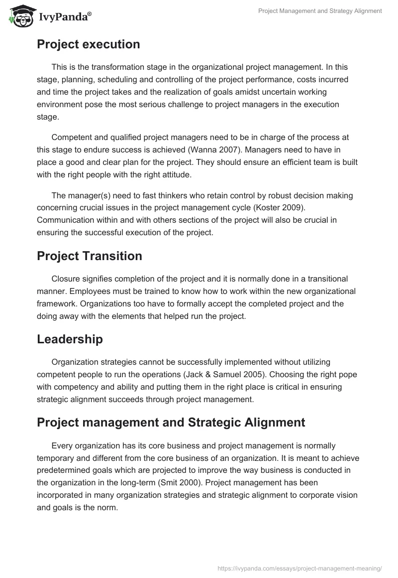 Project Management and Strategy Alignment. Page 4