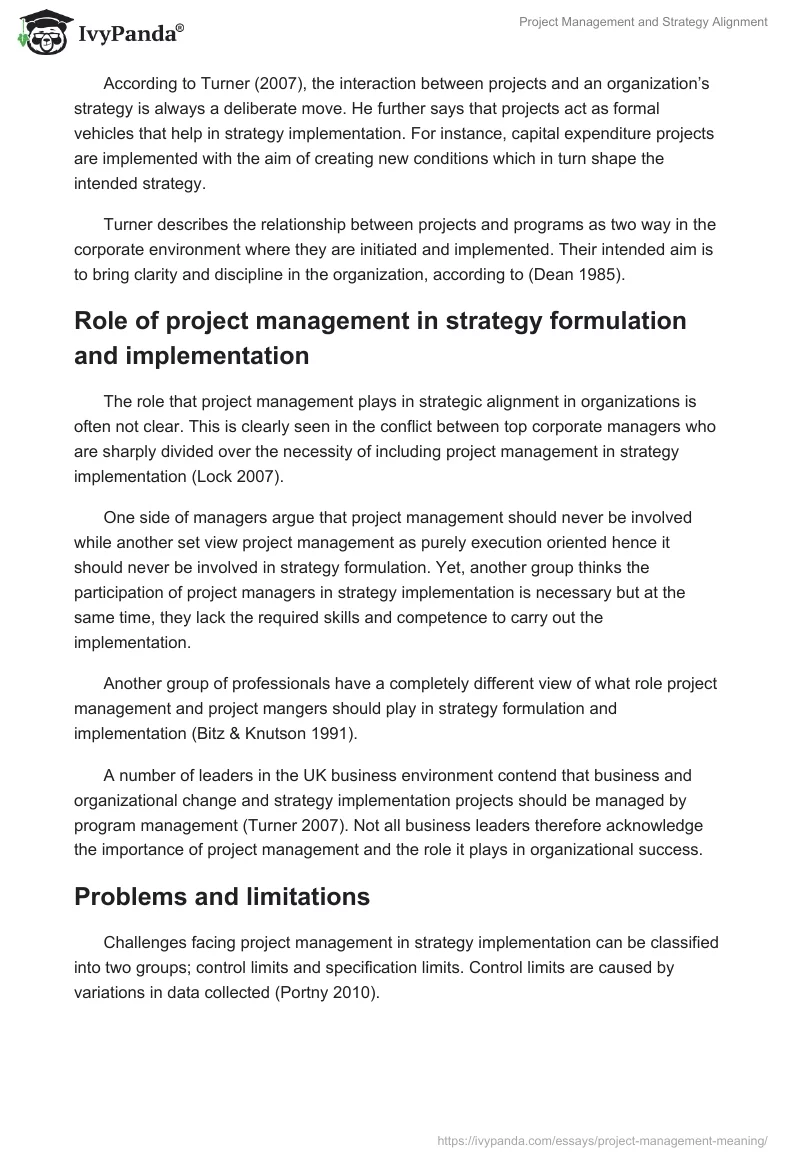 Project Management and Strategy Alignment. Page 5