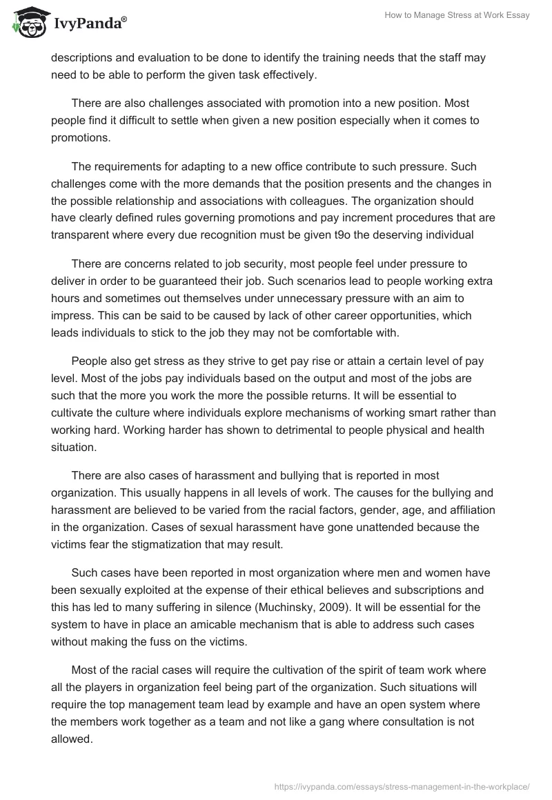 How to Manage Stress at Work Essay. Page 3