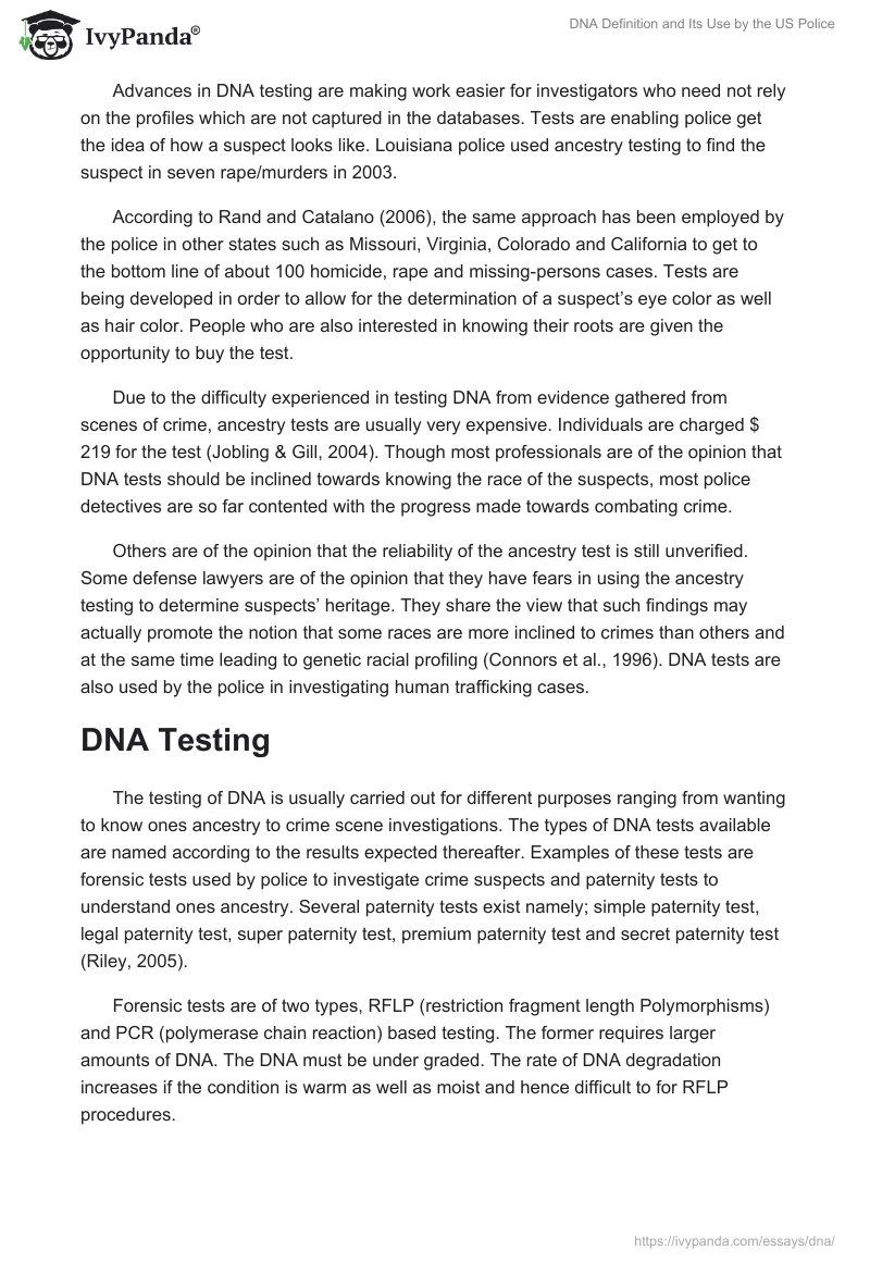 DNA Definition and Its Use by the US Police. Page 3
