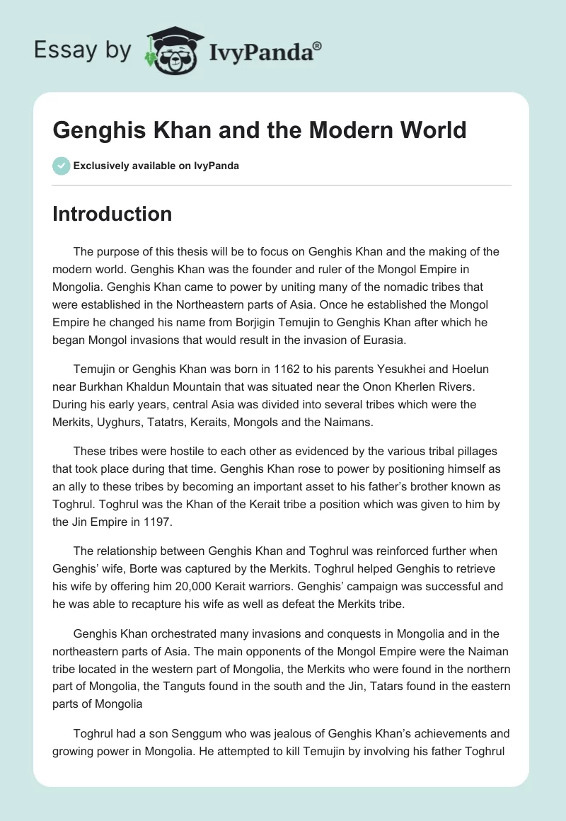 Genghis Khan and the Modern World. Page 1