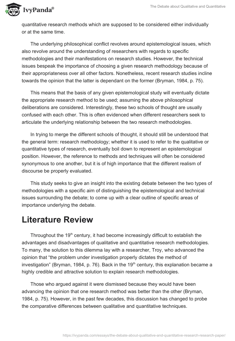 The Debate about Qualitative and Quantitative. Page 2
