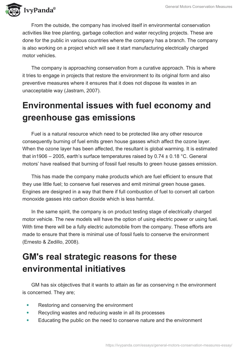 General Motors Conservation Measures. Page 2