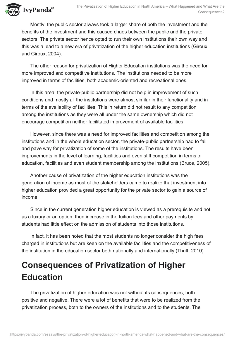The Privatization of Higher Education in North America – What Happened and What Are the Consequences?. Page 2